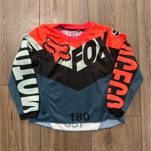 Fox Racing 180 Motocross Jersey Kids Small KS Burnt Orange Blue Graphic LS